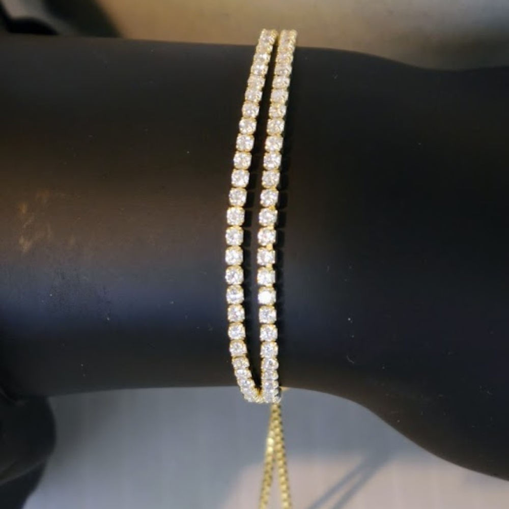 Yellow Gold tone CZ Bracelet